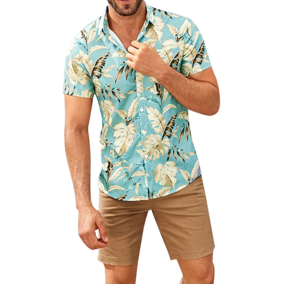 Hawaiian Beach Shirts Mens Casual Streetwear Summer Hawaii