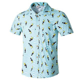 Summer Men Shirt Casual Short Sleeve Men's Shirts Hawaii Male animal