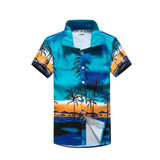 Summer Men Shirt Casual Short Sleeve Men's Shirts Hawaii Male animal