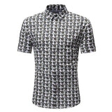 Men Shirt Summer Style Palm Tree Print Beach Hawaiian Shirt Men Casual Short Sleeve Hawaii Shirt