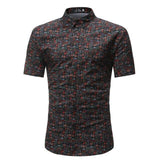 Men Shirt Summer Style Palm Tree Print Beach Hawaiian Shirt Men Casual Short Sleeve Hawaii Shirt