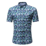 Men Shirt Summer Style Palm Tree Print Beach Hawaiian Shirt Men Casual Short Sleeve Hawaii Shirt
