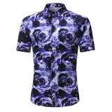 Men Shirt Summer Style Palm Tree Print Beach Hawaiian Shirt Men Casual Short Sleeve Hawaii Shirt