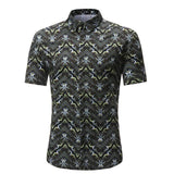 Men Shirt Summer Style Palm Tree Print Beach Hawaiian Shirt Men Casual Short Sleeve Hawaii Shirt