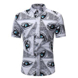 Men Shirt Summer Style Palm Tree Print Beach Hawaiian Shirt Men Casual Short Sleeve Hawaii Shirt