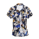 Summer Shirt Men Casual Short Sleeve Men's Floral Shirts Hawaii