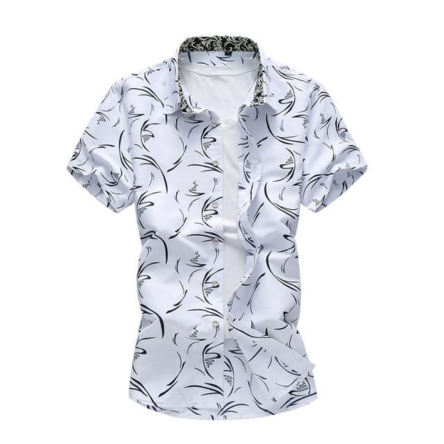 Summer Shirt Men Casual Short Sleeve Men's Floral Shirts Hawaii