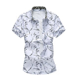 Summer Shirt Men Casual Short Sleeve Men's Floral Shirts Hawaii