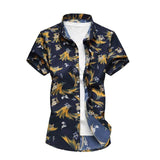 Summer Shirt Men Casual Short Sleeve Men's Floral Shirts Hawaii