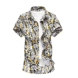 Summer Shirt Men Casual Short Sleeve Men's Floral Shirts Hawaii