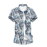 Summer Shirt Men Casual Short Sleeve Men's Floral Shirts Hawaii