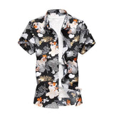 Summer Shirt Men Casual Short Sleeve Men's Floral Shirts Hawaii