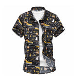 Summer Shirt Men Casual Short Sleeve Men's Floral Shirts Hawaii