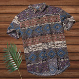 Hawaii style men's beach shirt large size loose fashion casual cotton short-sleeved shirt