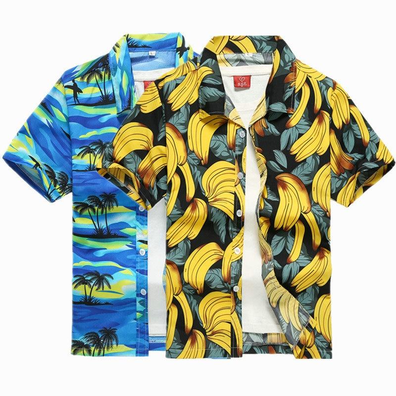 Hawaiian Shirts Fashion Men's Casual Button Hawaii Print Beach