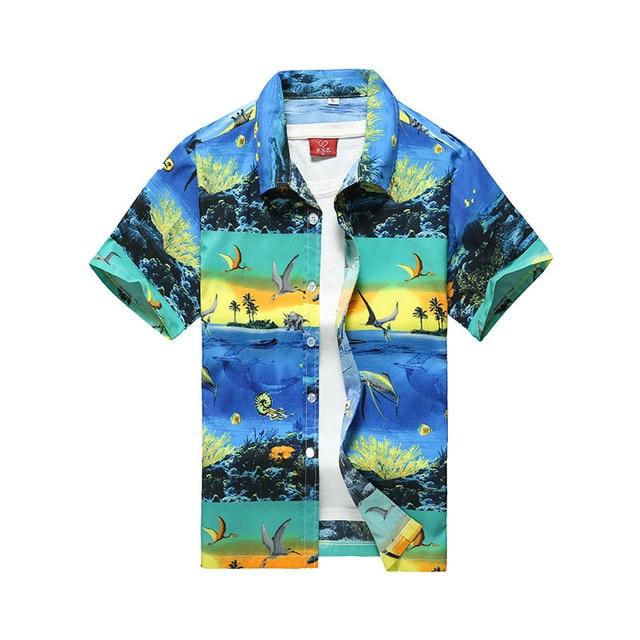 Hawaiian Shirts Fashion Men's Casual Button Hawaii Print Beach