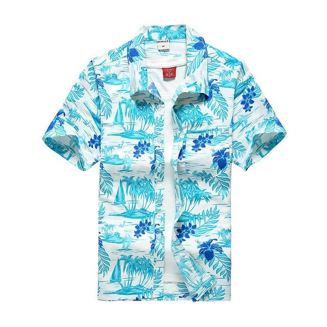 Hawaiian Shirts Fashion Men's Casual Button Hawaii Print Beach