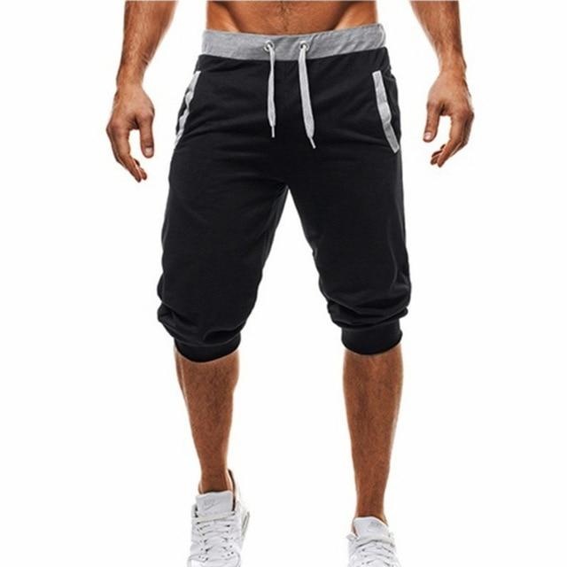 Shorts Men Leisure Knee Length Shorts Color Patchwork