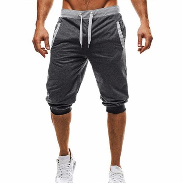 Shorts Men Leisure Knee Length Shorts Color Patchwork