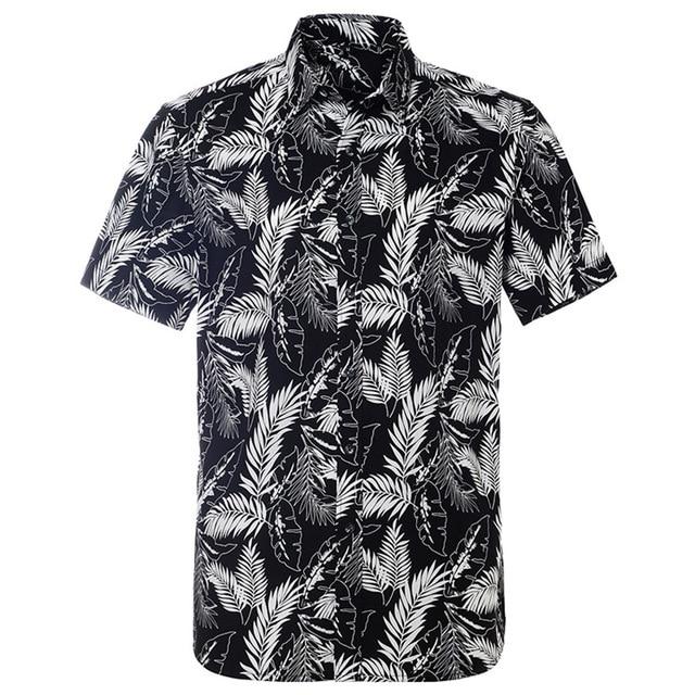 Summer Pure Cotton Mens Hawaii Flower