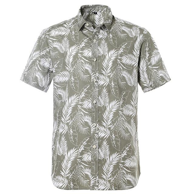 Summer Pure Cotton Mens Hawaii Flower