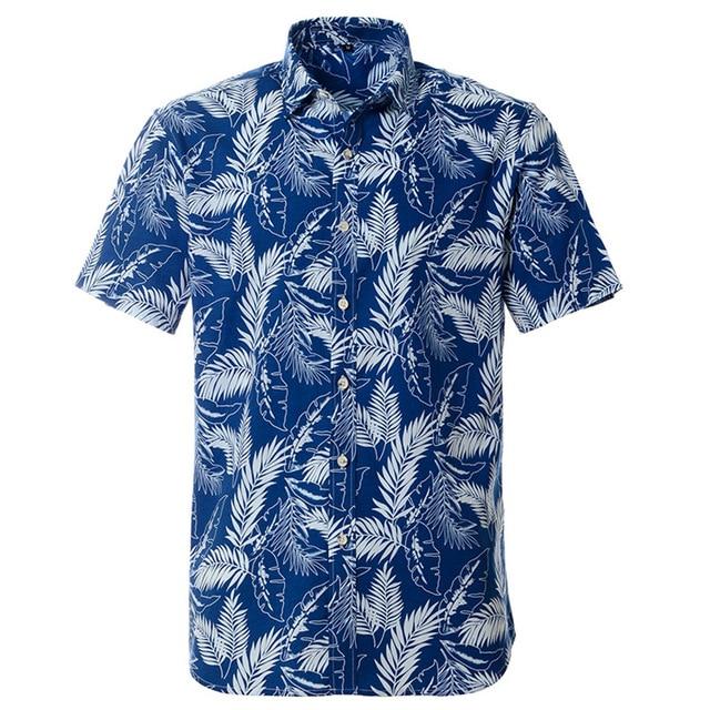 Summer Pure Cotton Mens Hawaii Flower