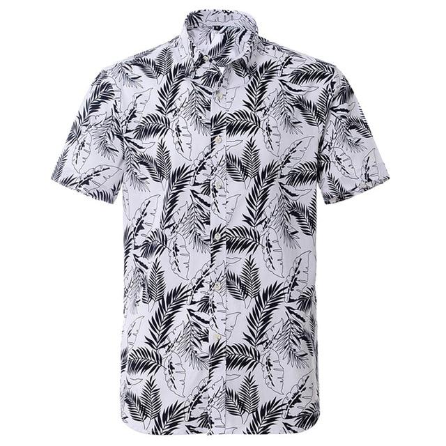 Summer Pure Cotton Mens Hawaii Flower