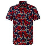 Summer Pure Cotton Mens Hawaii Flower