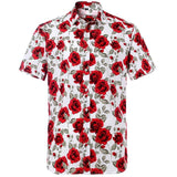 Summer Pure Cotton Mens Hawaii Flower