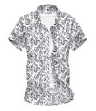 Men Shirt Summer Style Palm Tree Print Beach Hawaiian Shirt Men