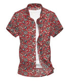 Men Shirt Summer Style Palm Tree Print Beach Hawaiian Shirt Men